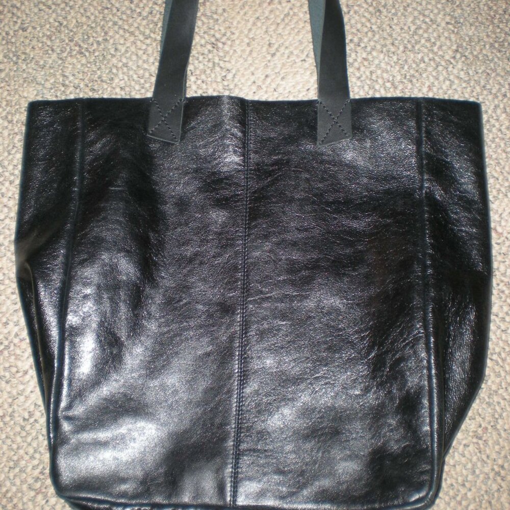 Ellington Black Leather Tote